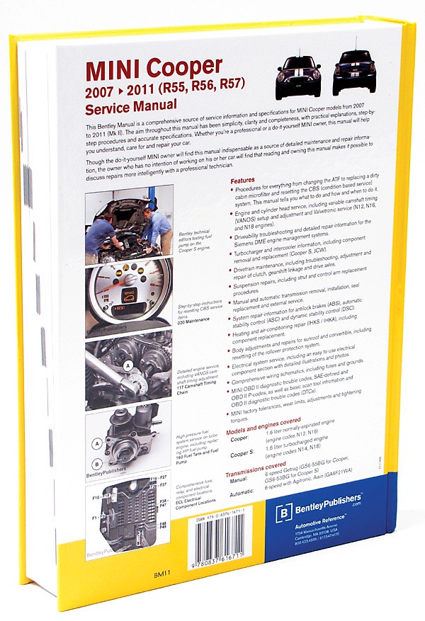 Bentley Service Manual For MINI Coopers 20072011 (BM11)